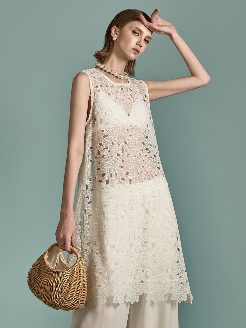 E3497 钩针长上衣