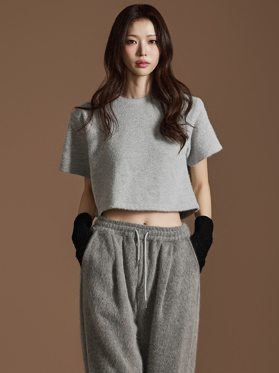 E3645 垫肩短款上衣