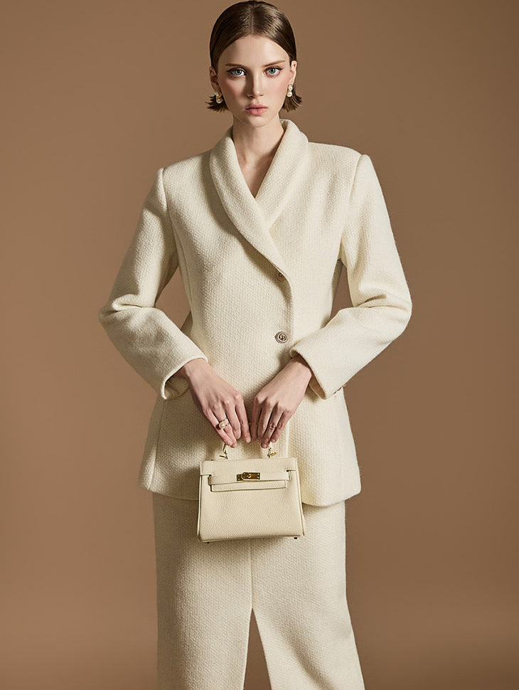 J2498 粗花呢披肩领夹克