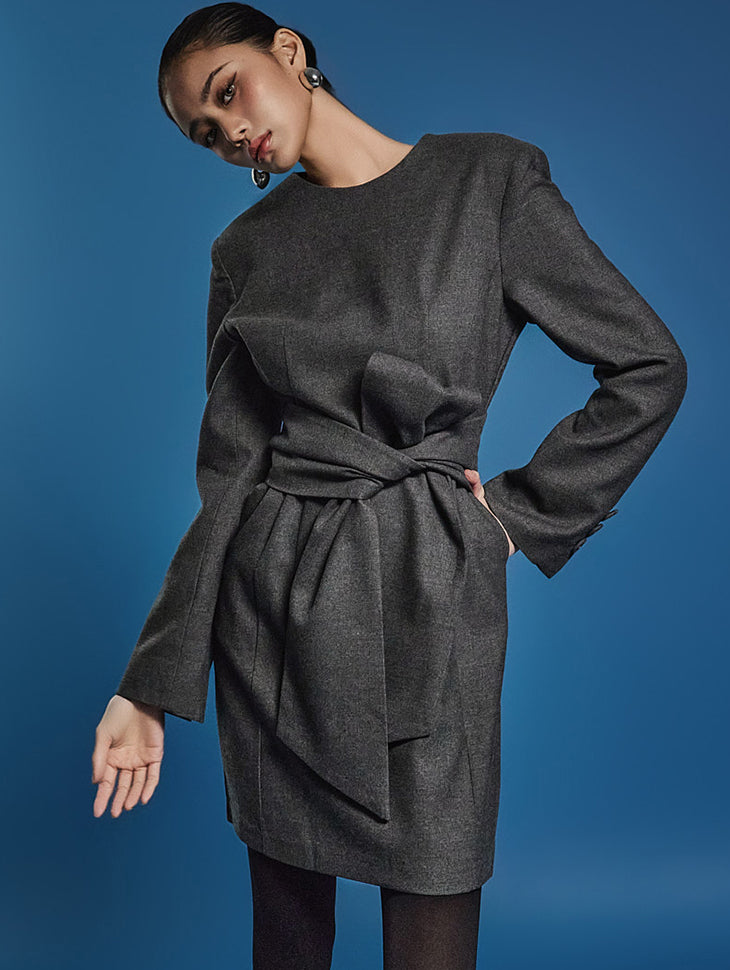 D5124 スカーフ付きミニドレス