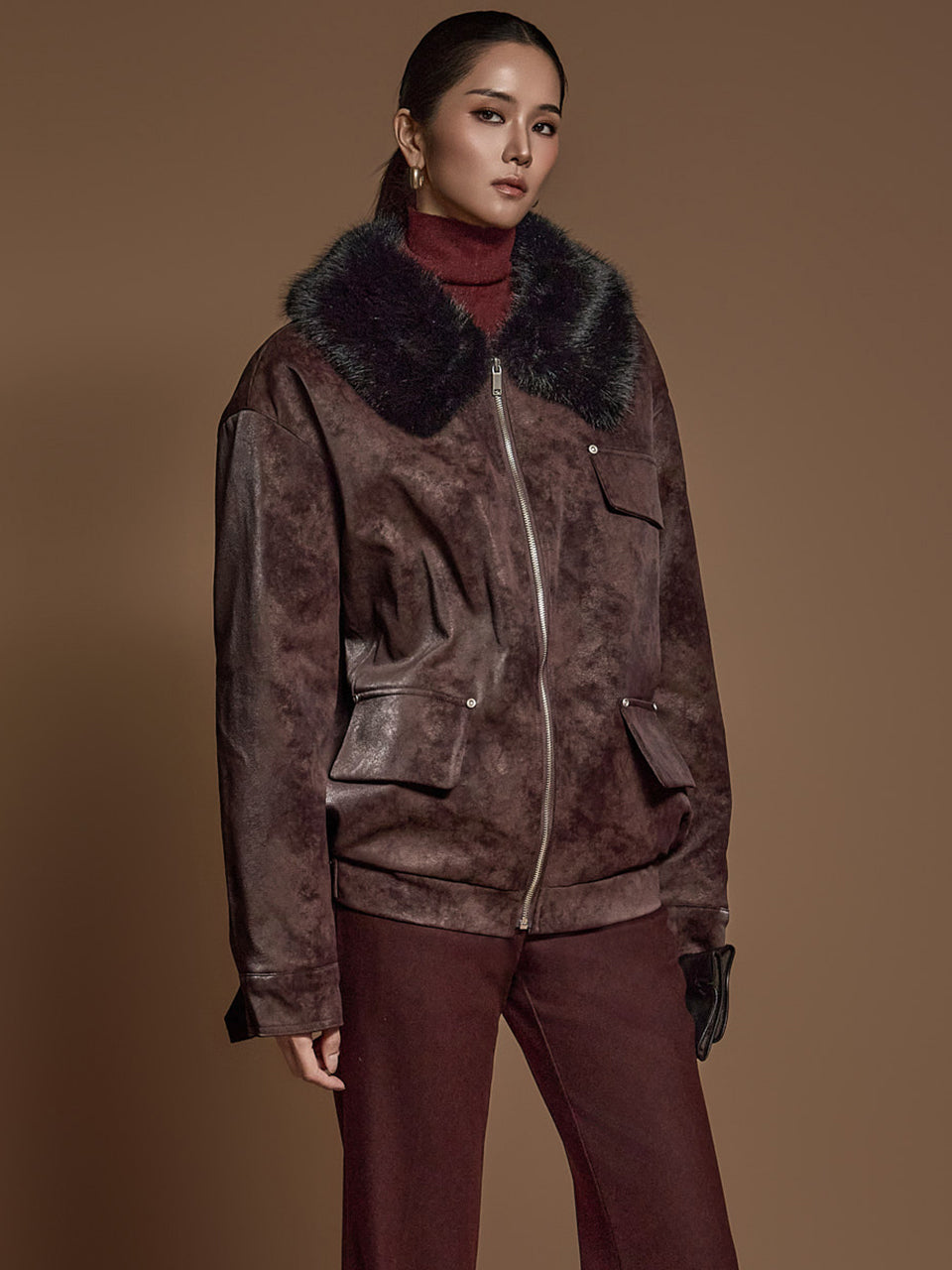 J2575 スエードキルティングジャンパー