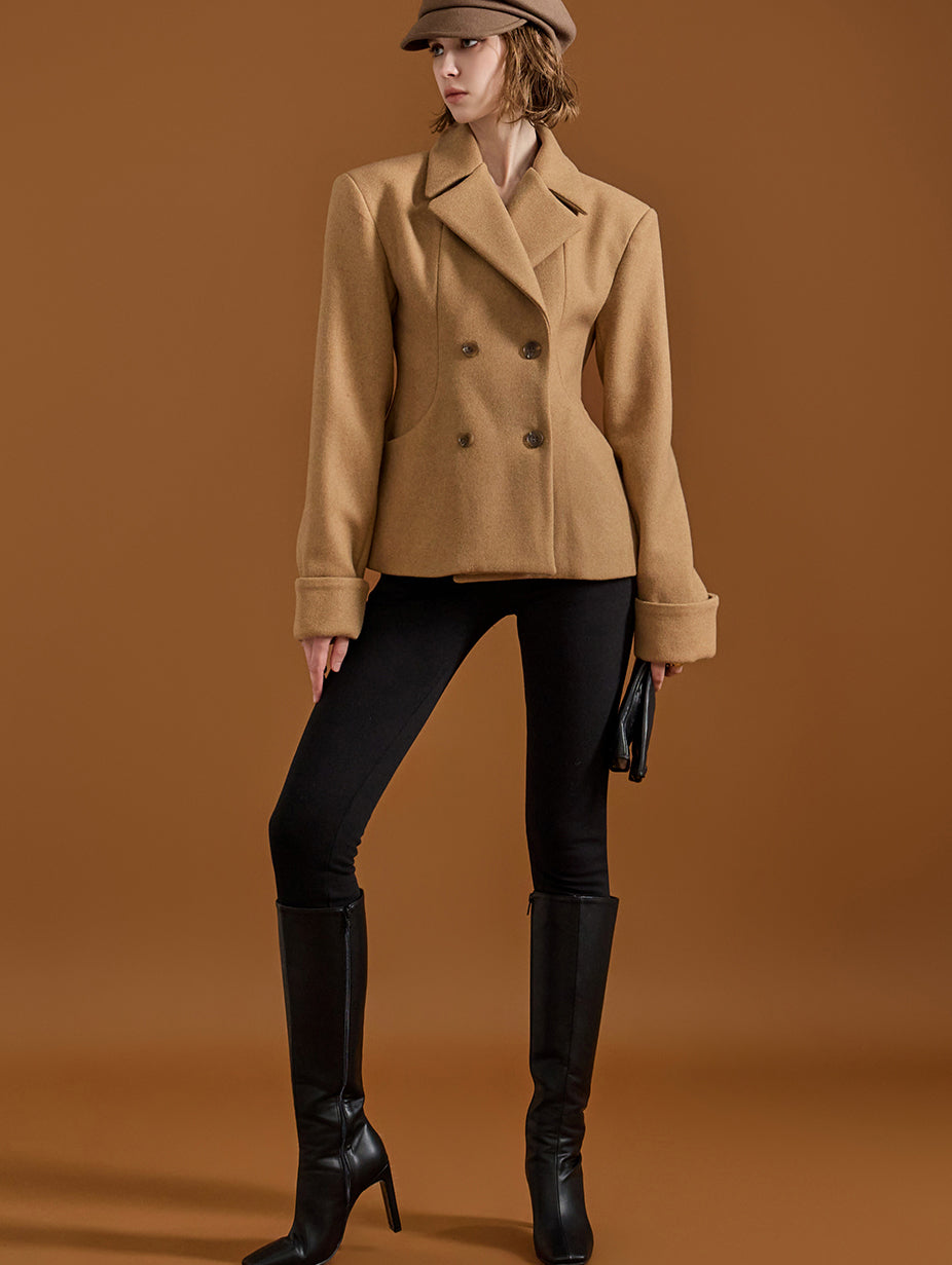 J2036 ウールダブルボタンコート