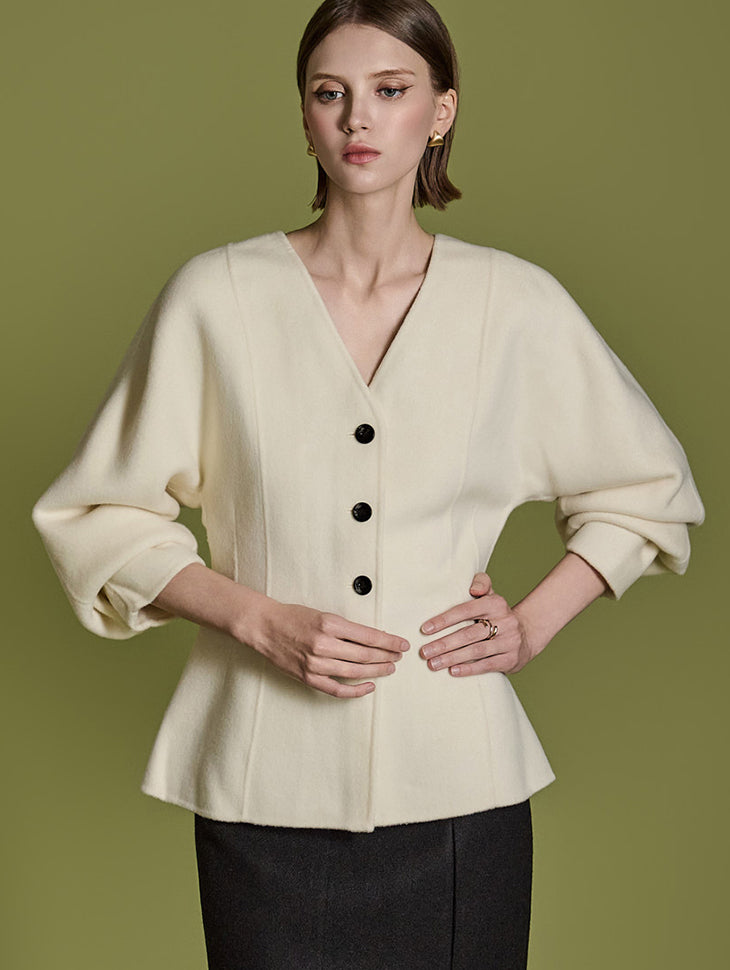 J2423 ピンタックウールジャケット