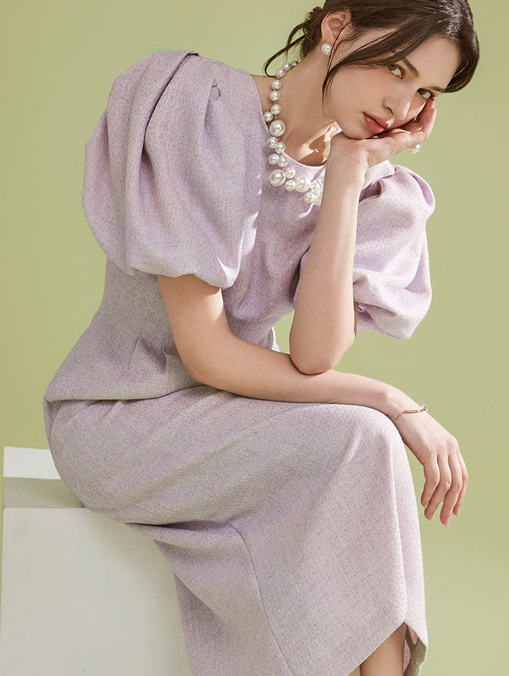 D4909 泡泡袖连衣裙