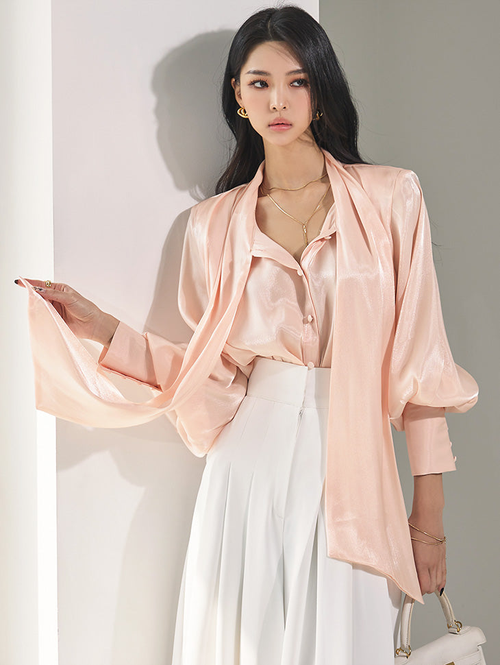 B2805 シースルーストラップオーガンザブラウス