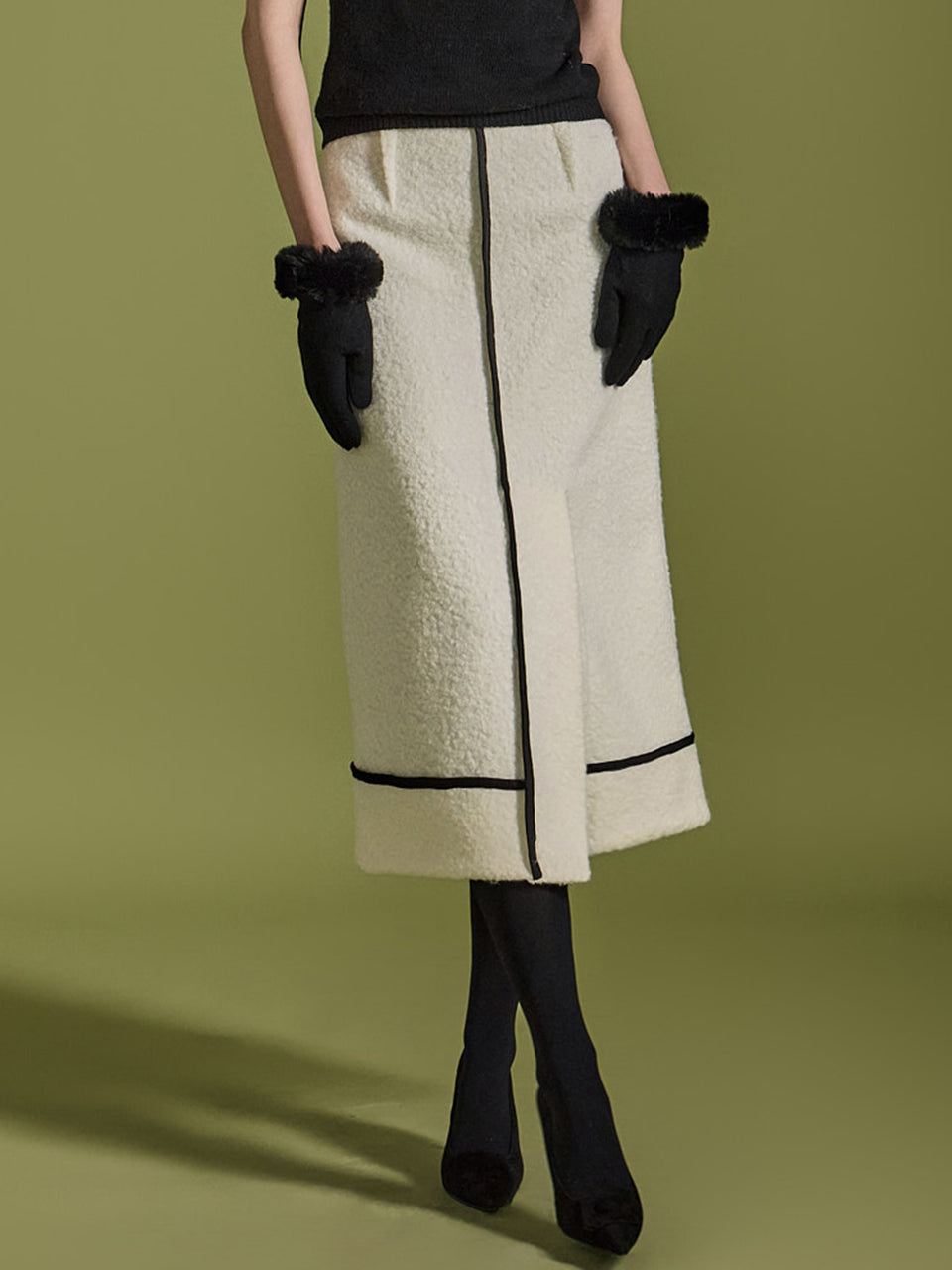 SK2869 圈圈呢半身裙