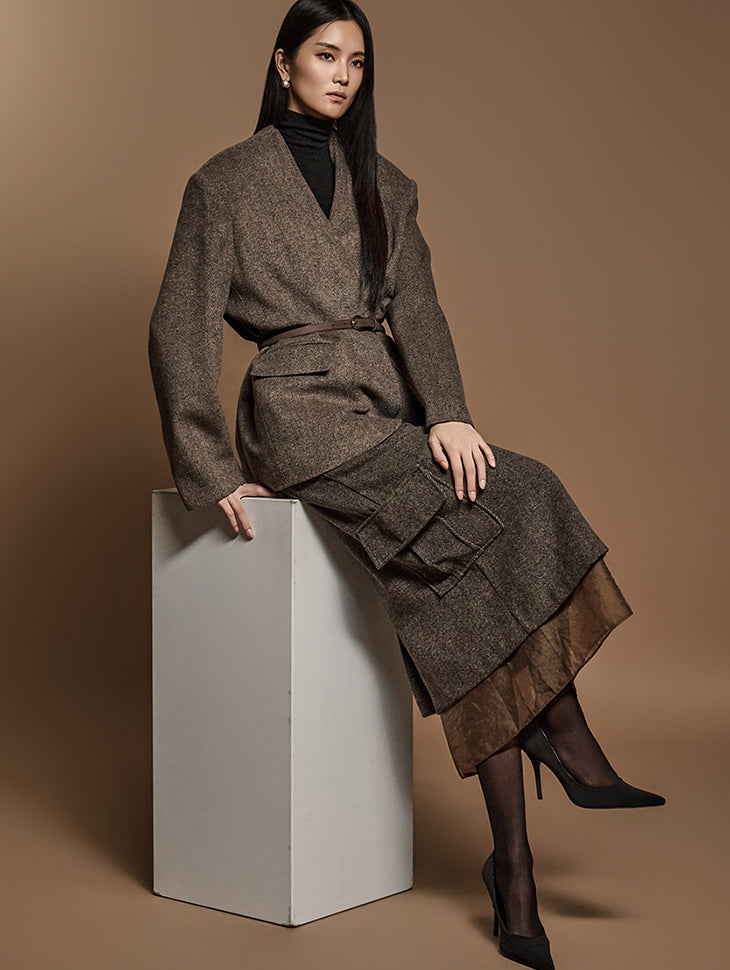 TP2001 ヘリンボーンジャケットスカートセット