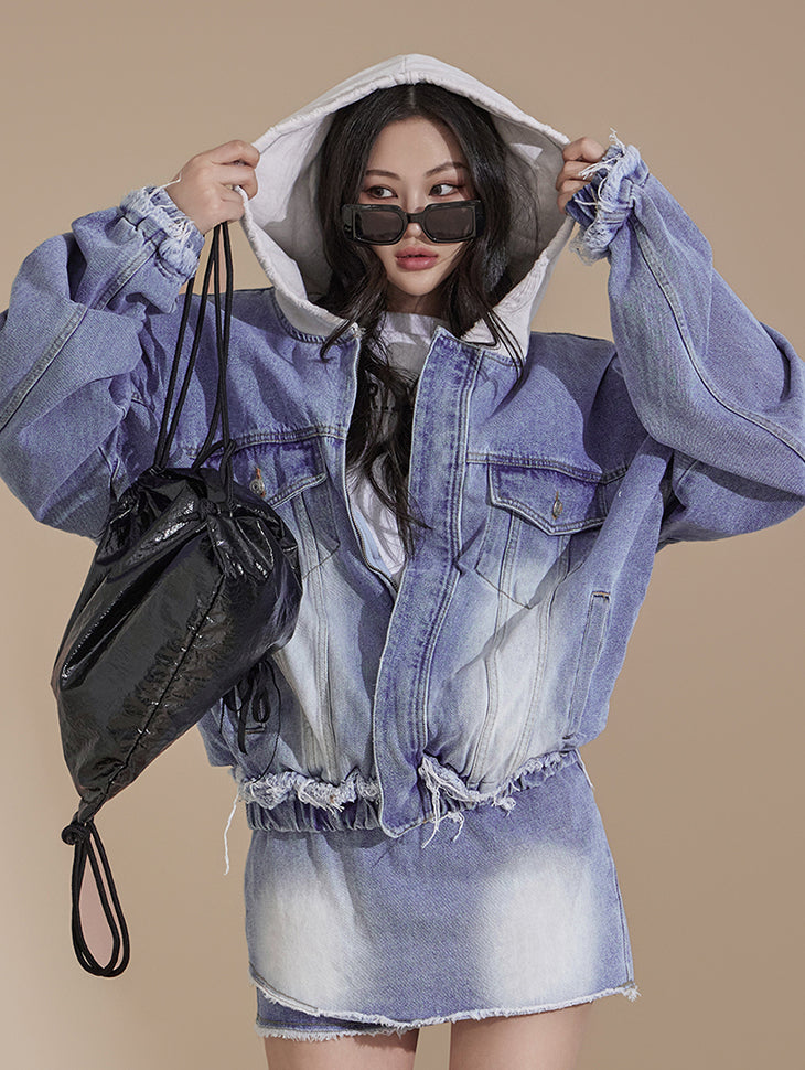 J2290 Denim Zippered Jacket