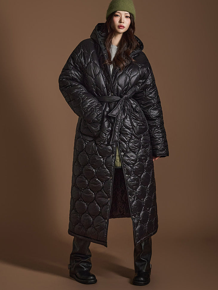 J2533 ベルト付きフード付きパッド入りジャケット