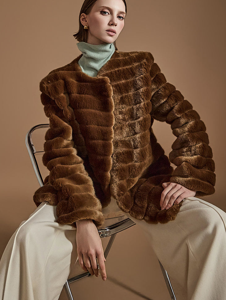 J2523 フェイクファーコート