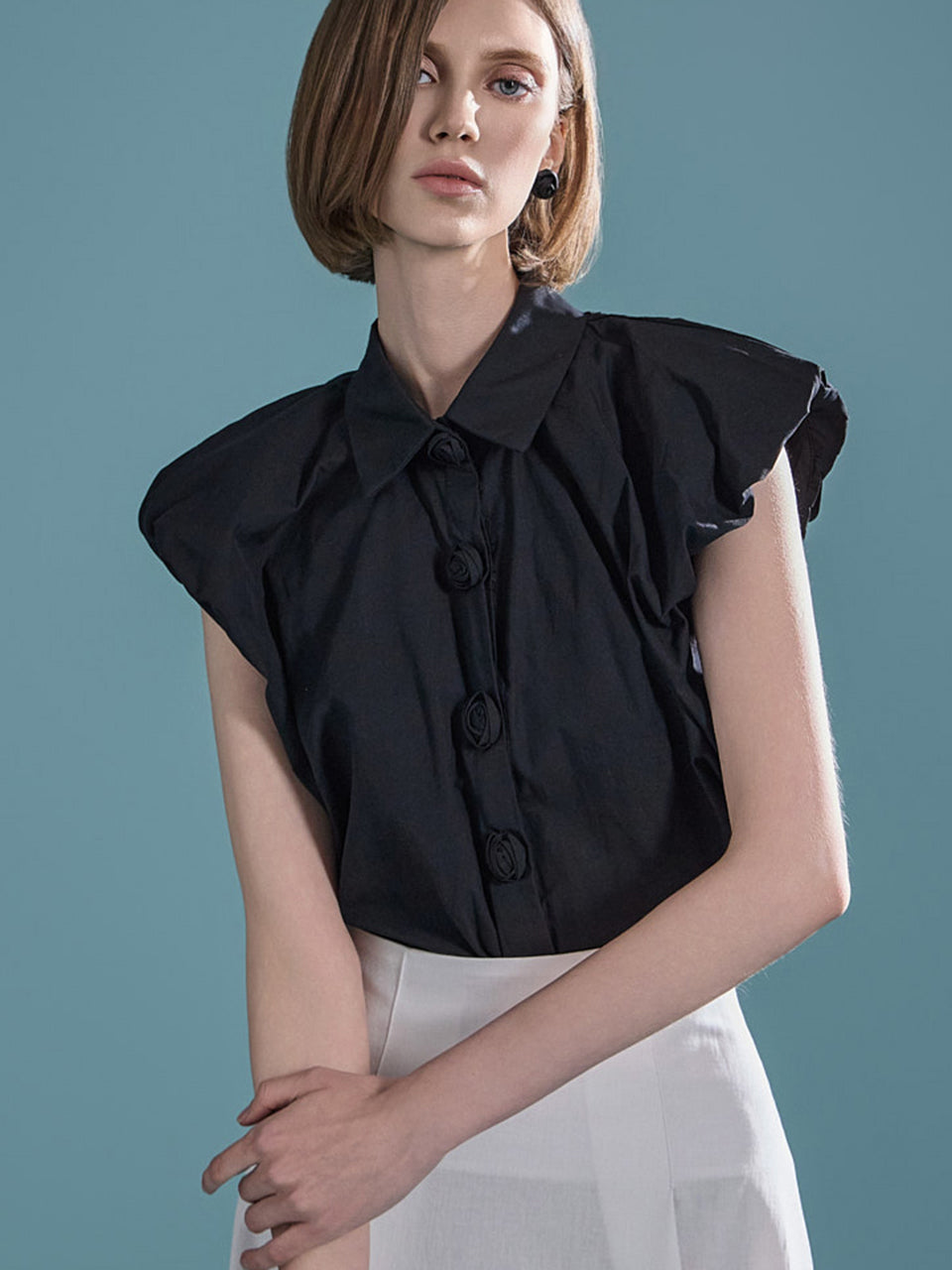 S641 ローズボタンシャツ