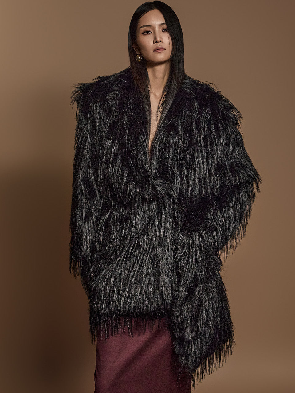 J2497 フェイクファーコート