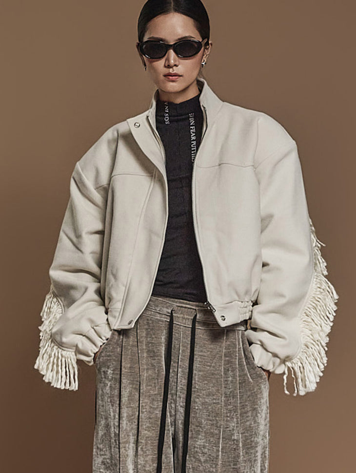 J2442 流苏绗缝毛衣