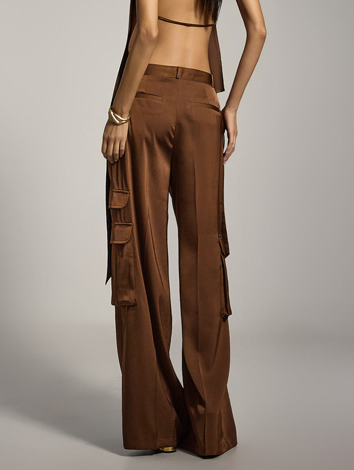 P3492 Satin Cargo Slacks