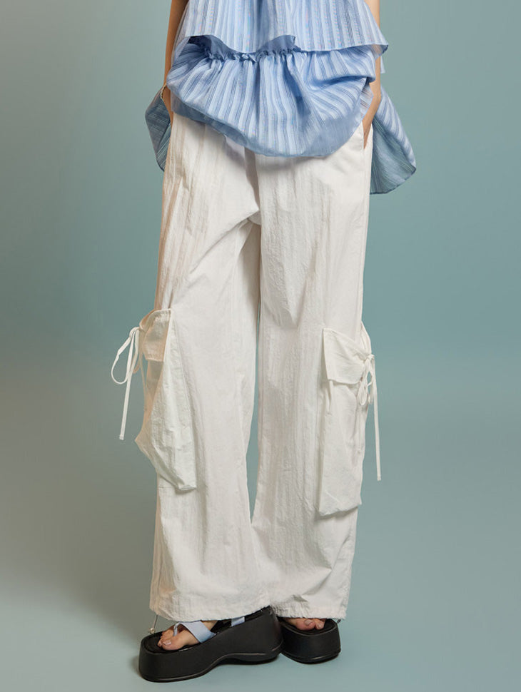 P3499 Ribbon Nylon Pants