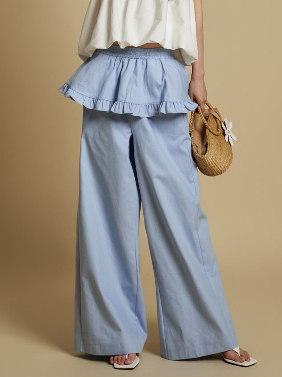 P3572 フリルレイヤードパンツ