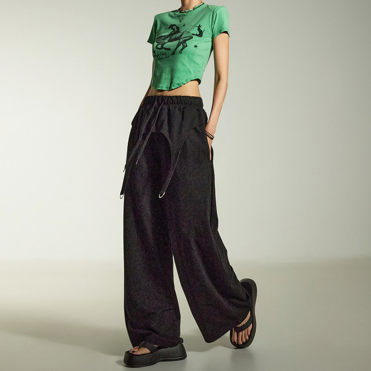 P3621 Foldover Wide Pants