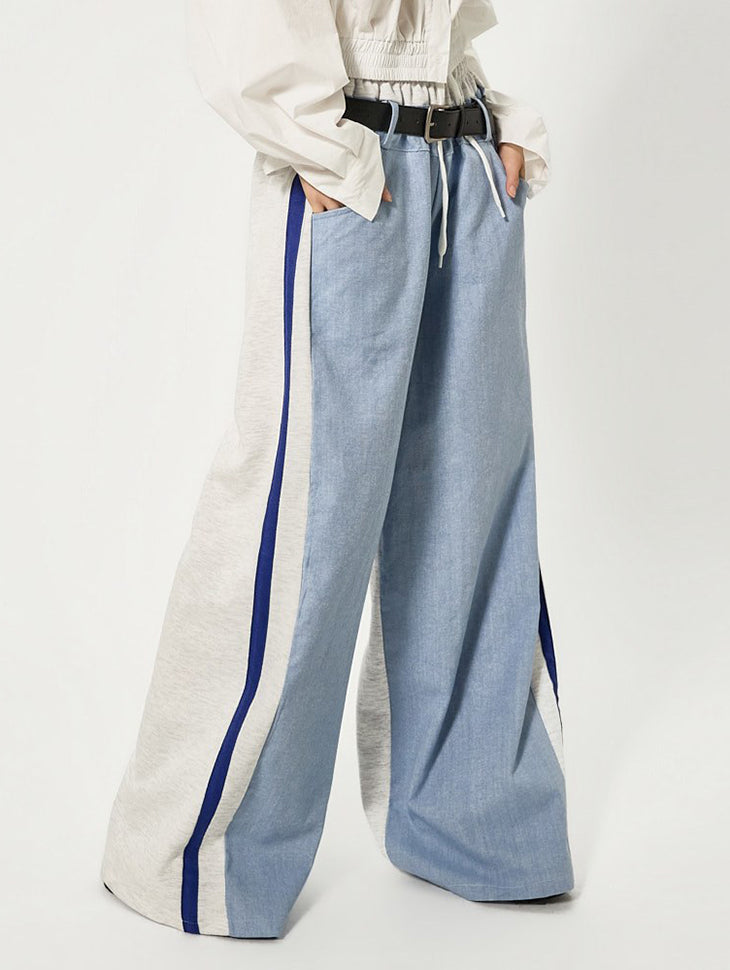 P3772 ラインコントラスト ワイドパンツ