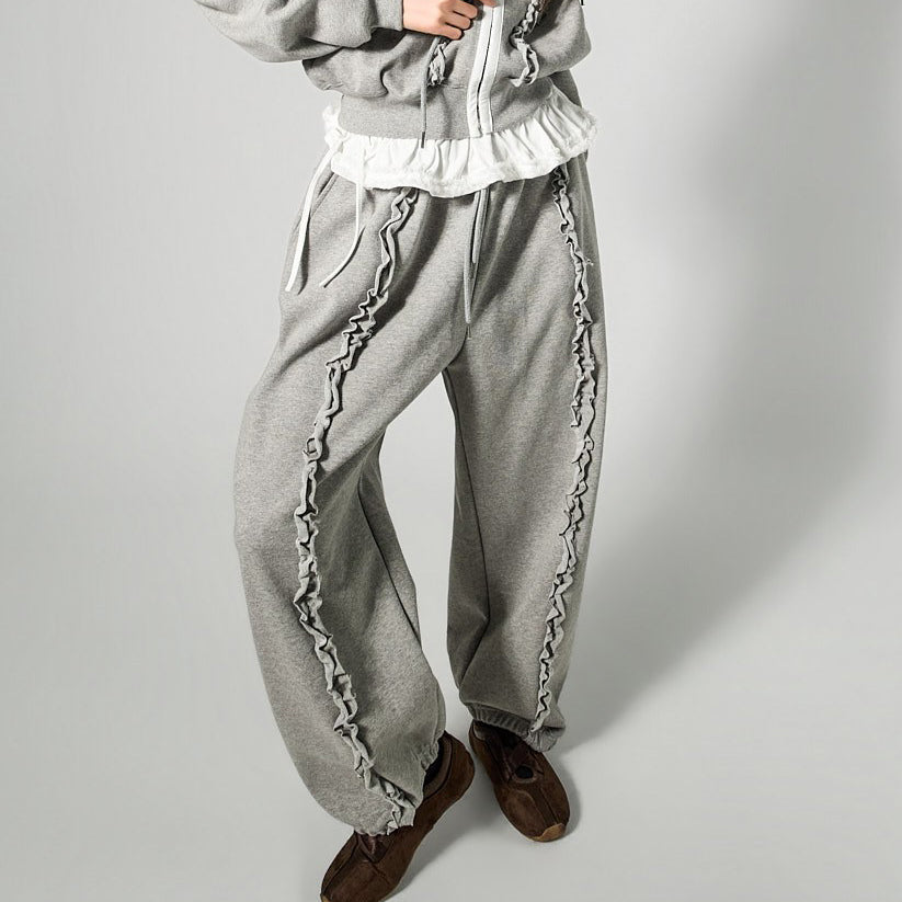 P3773 荷叶边运动裤