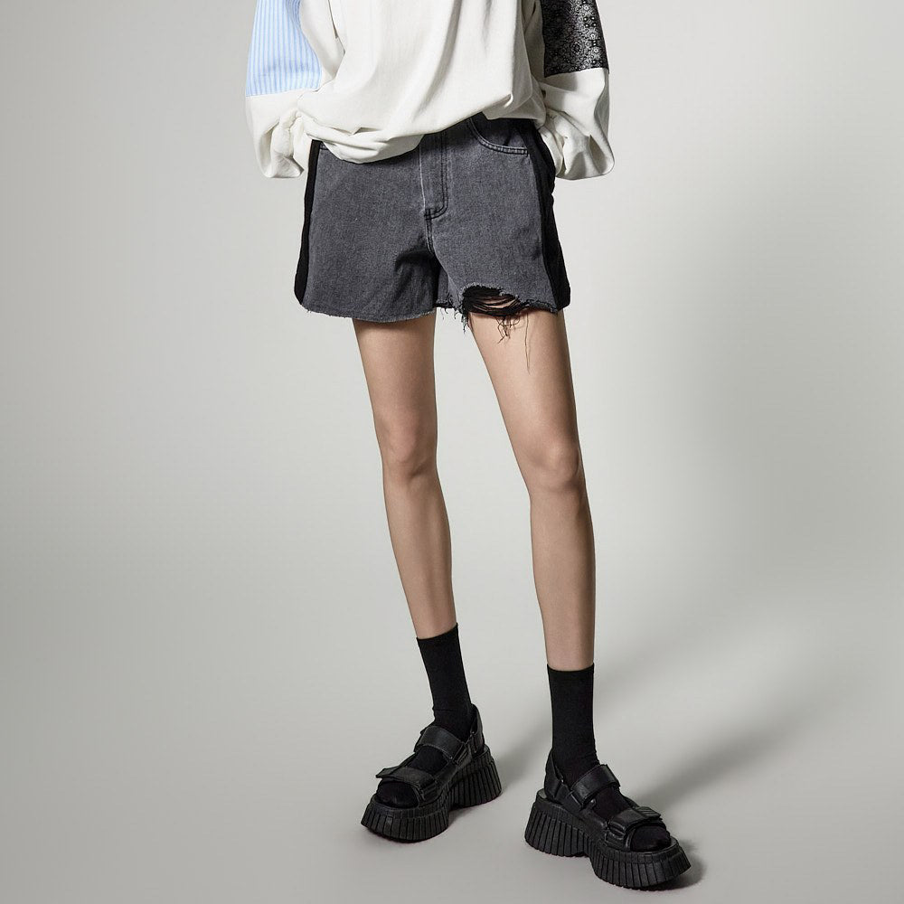 P3790 ダメージデニムショートパンツ