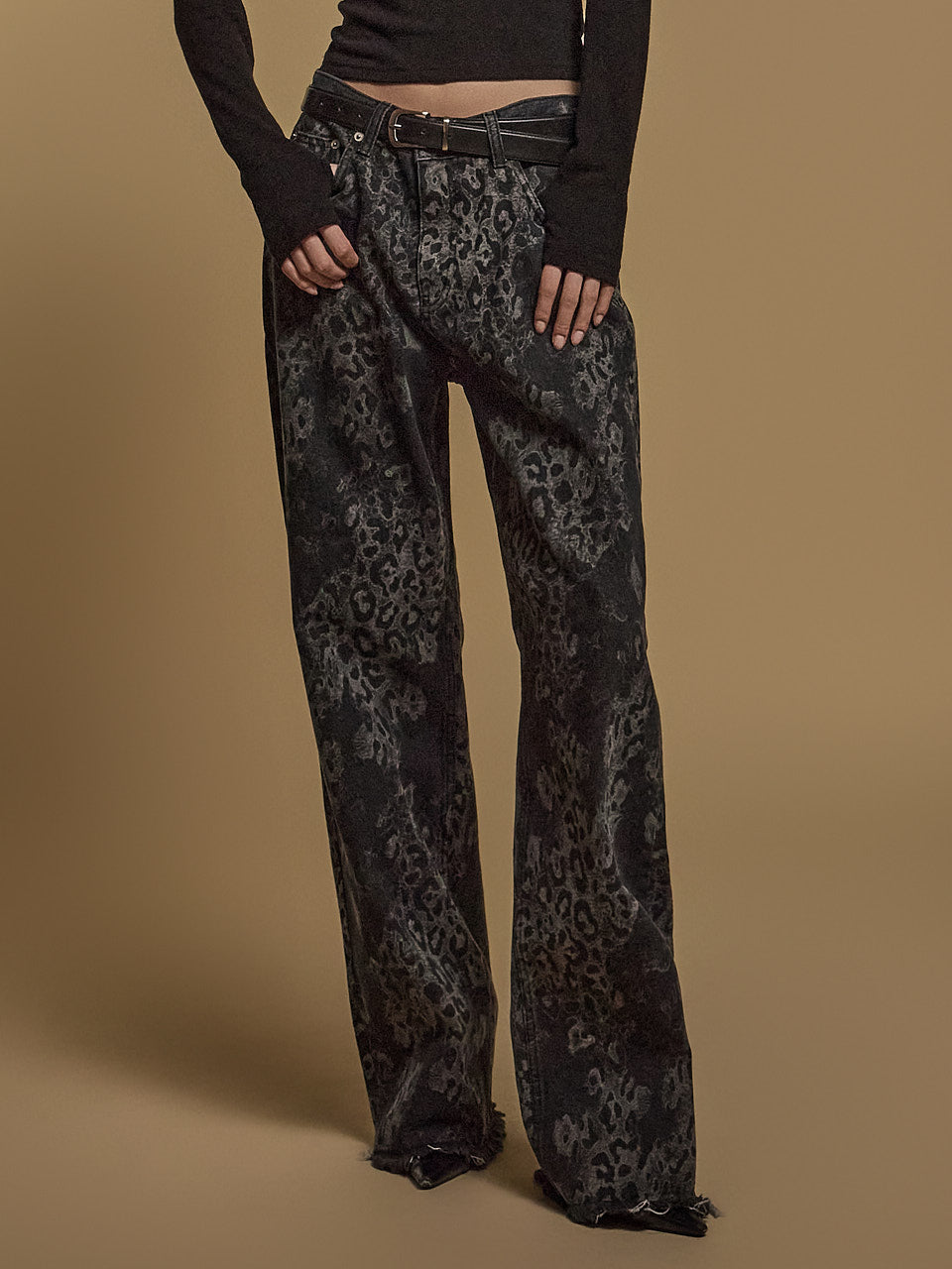 PJ554 豹纹牛仔裤 *另有 L 码版本*