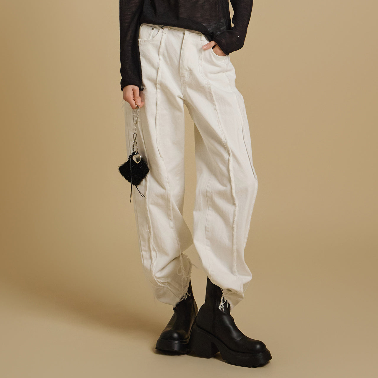 PJ560 フリンジジーンズ