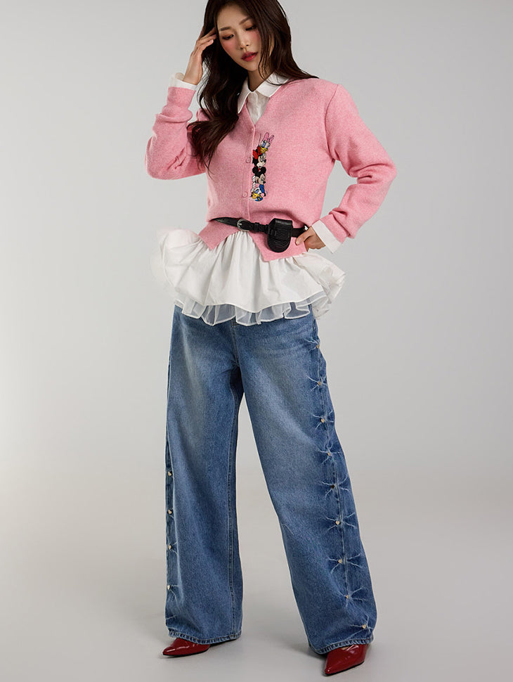 PJ564 Heart Studded Jeans