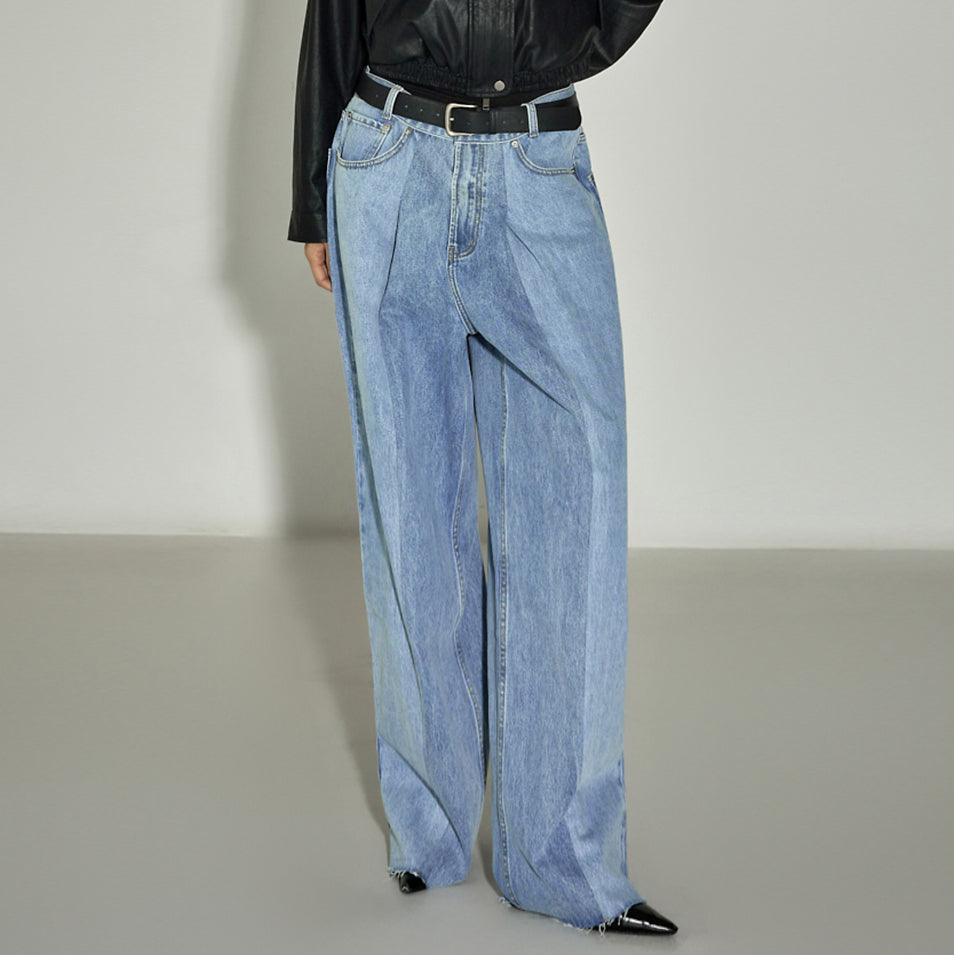 PJ601 Contrast Wide Jeans