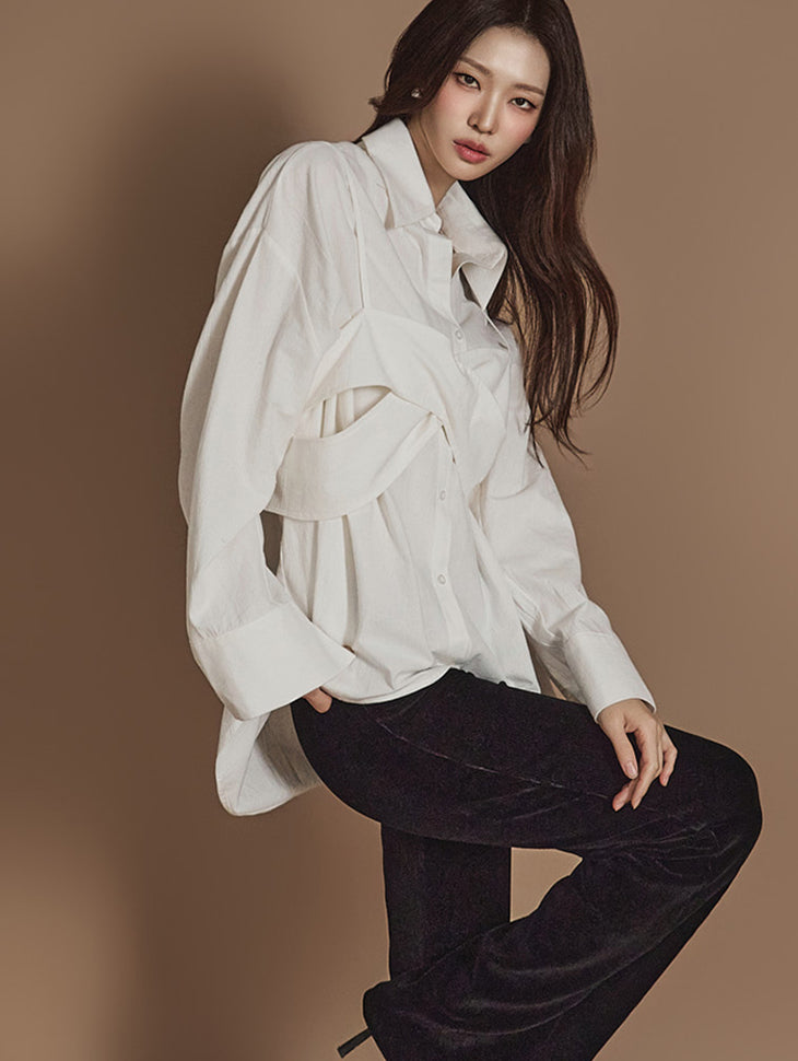 S696 衬衫配紧身胸衣