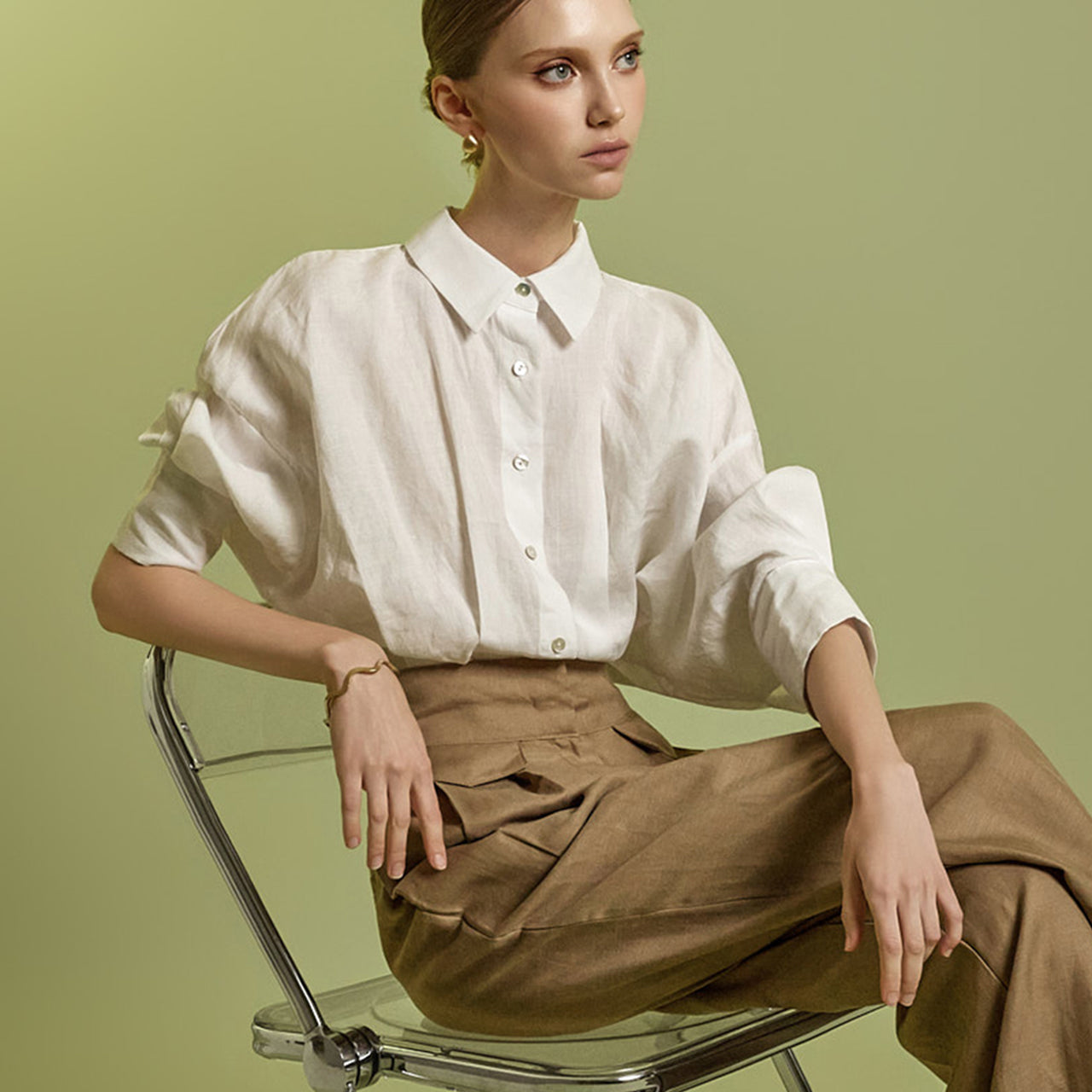 S384 Linen Collar Shirt