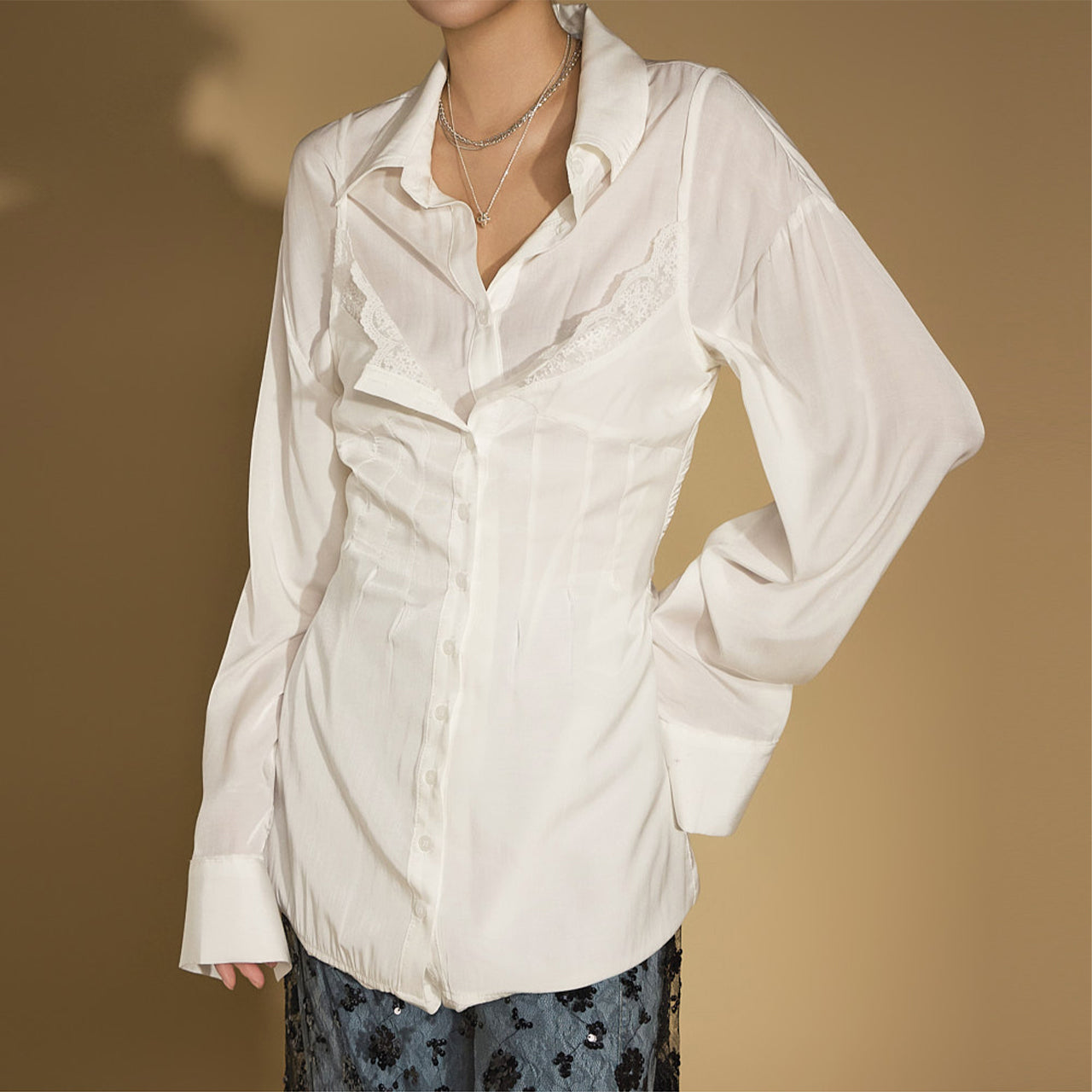 S715 ビスチェレイヤードシャツ