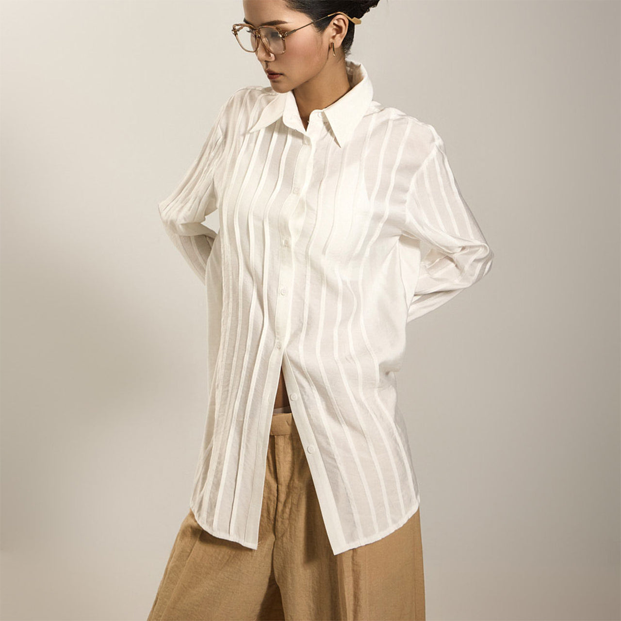 S727 ピンタックシャツ