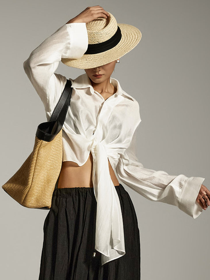 S771 アシンメトリーラップシャツ