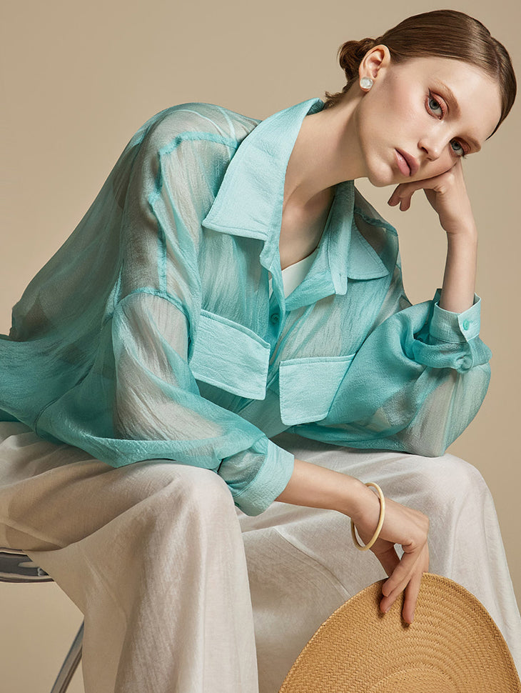 S775 Sheer Oversized Shirt