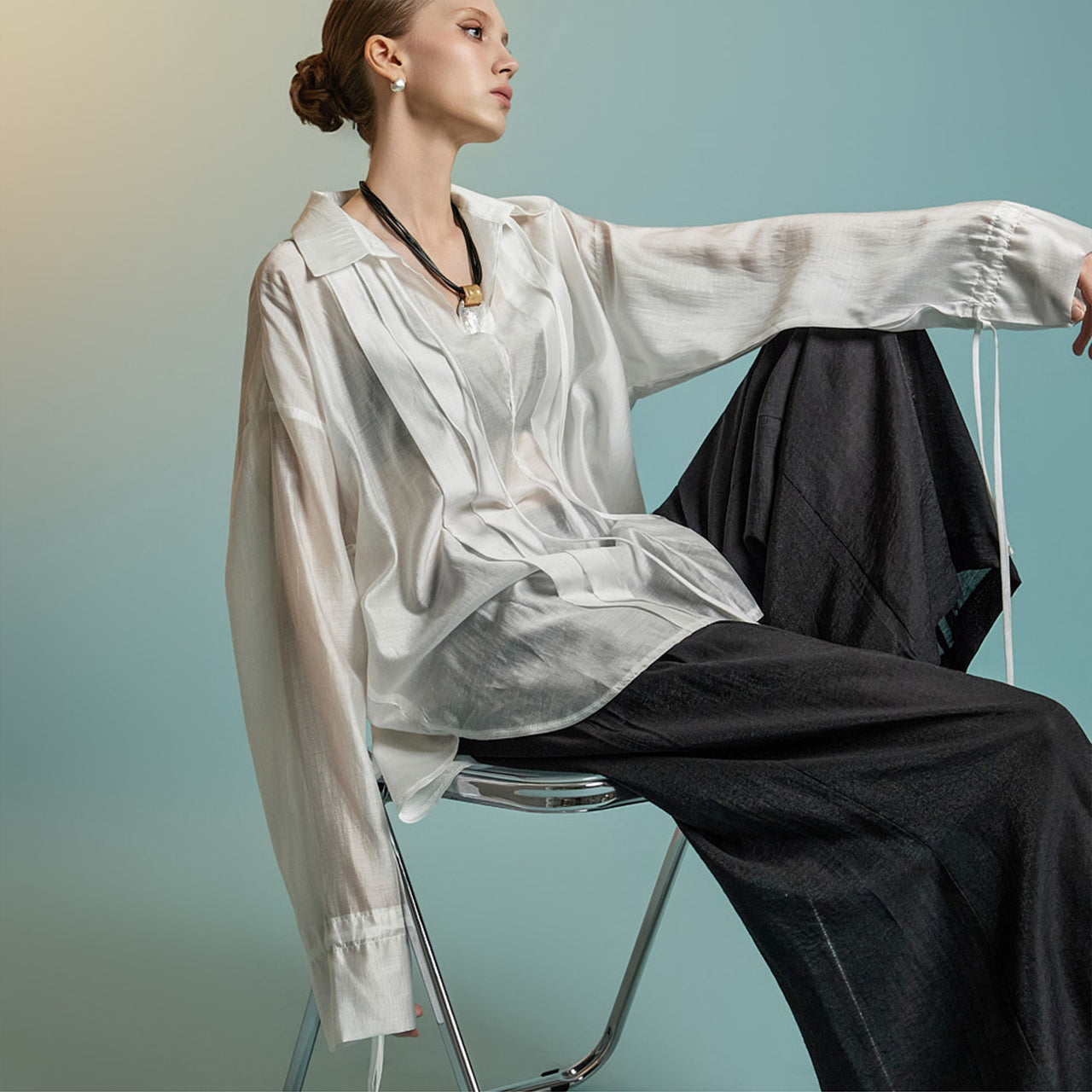 S776 透视超大版型衬衫