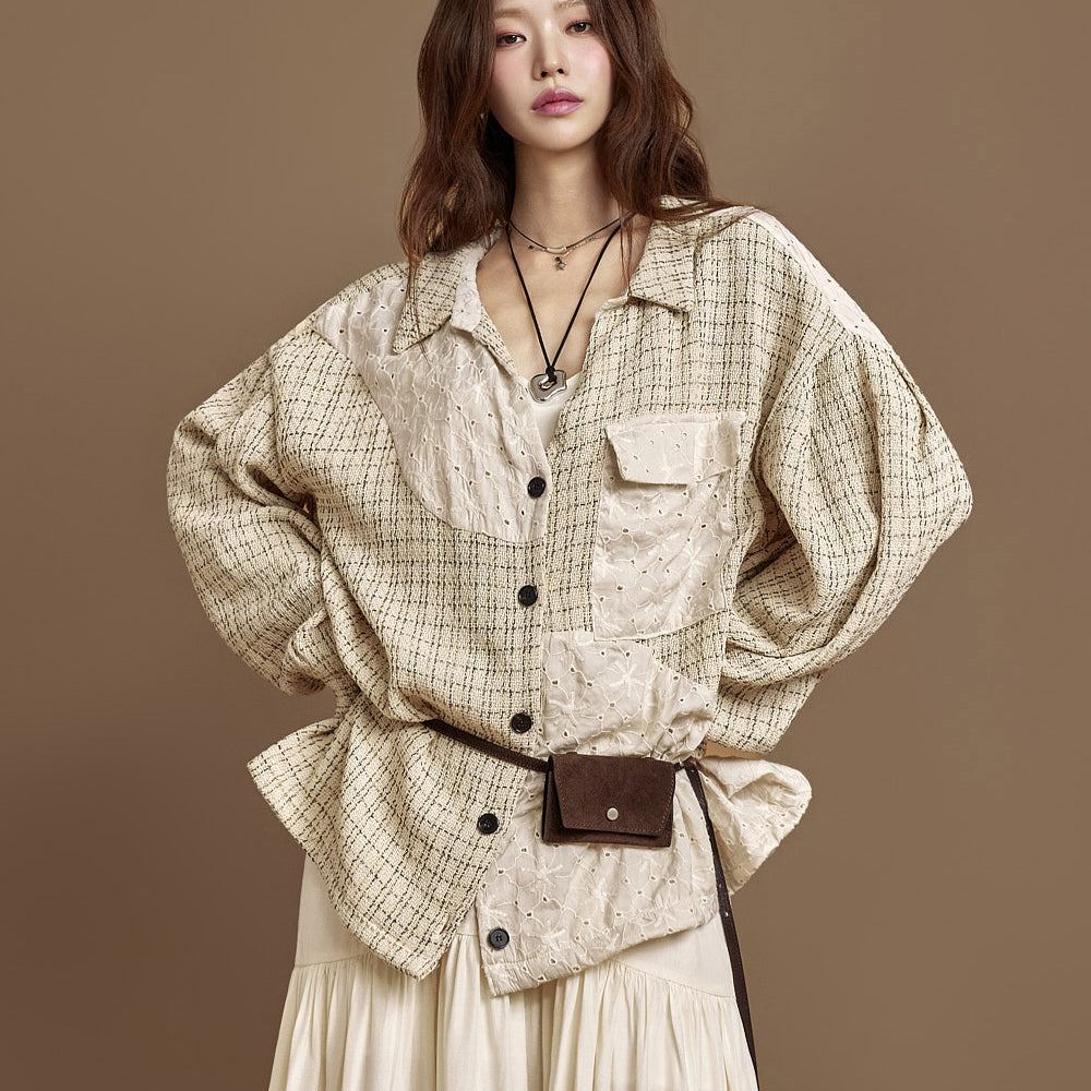 S797 Tweed Lace Shirts