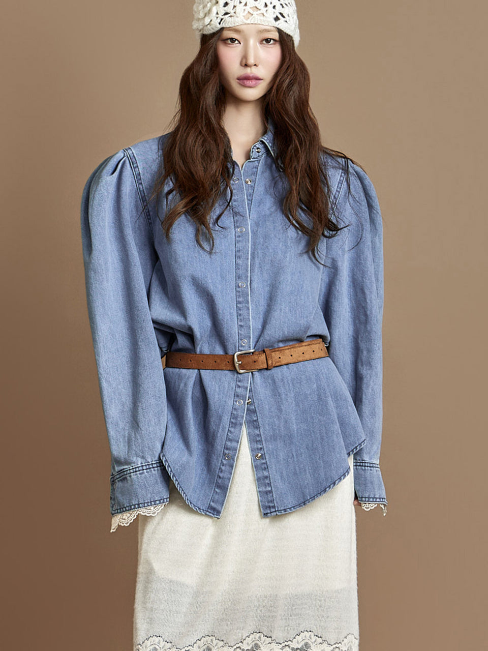 S807 Lace Denim Shirts