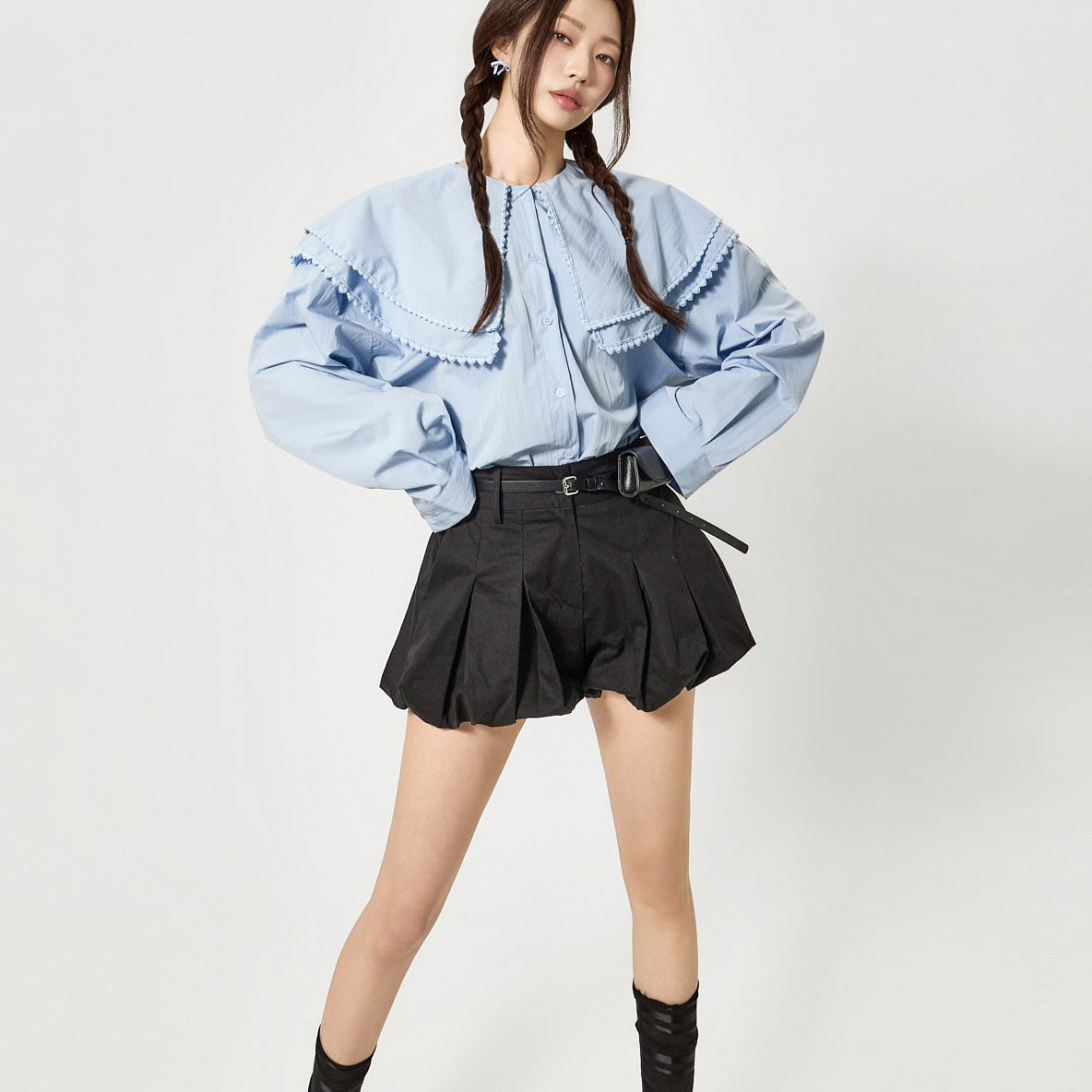 S855 Sailor Collar Frill Shirts