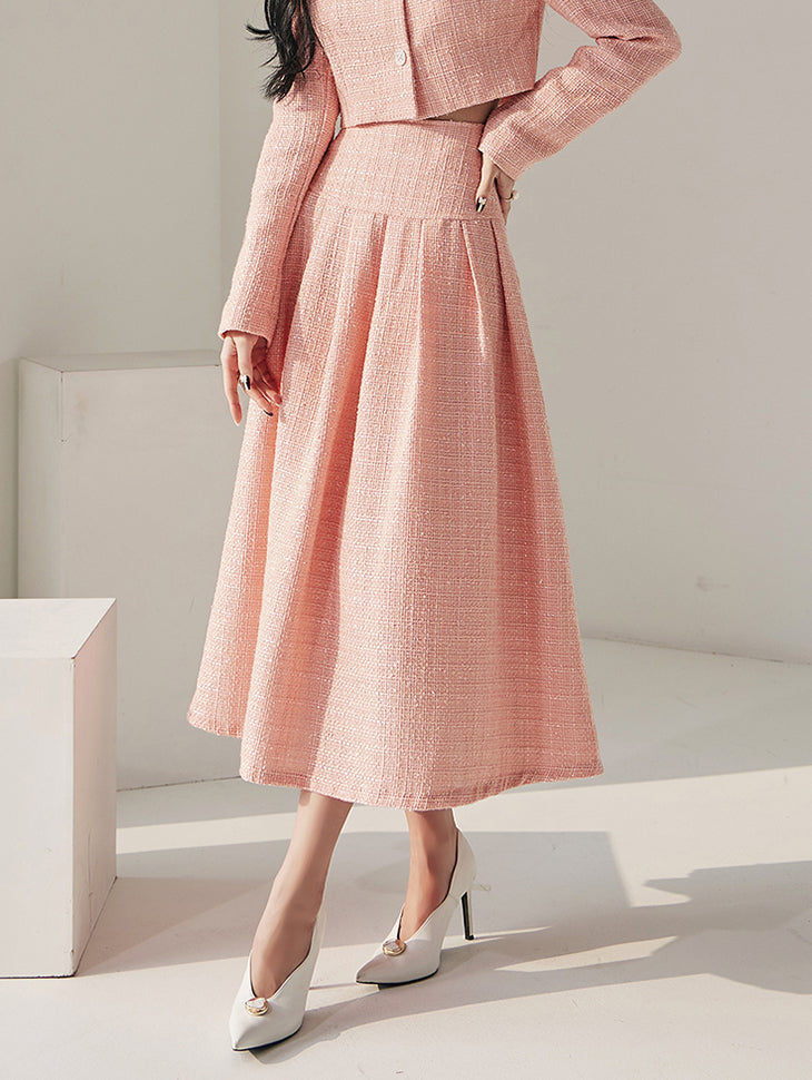 SK2215 粗花呢喇叭裙