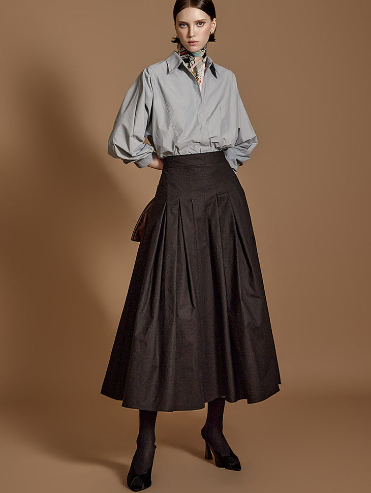 SK2813 ピンタックフレアスカート