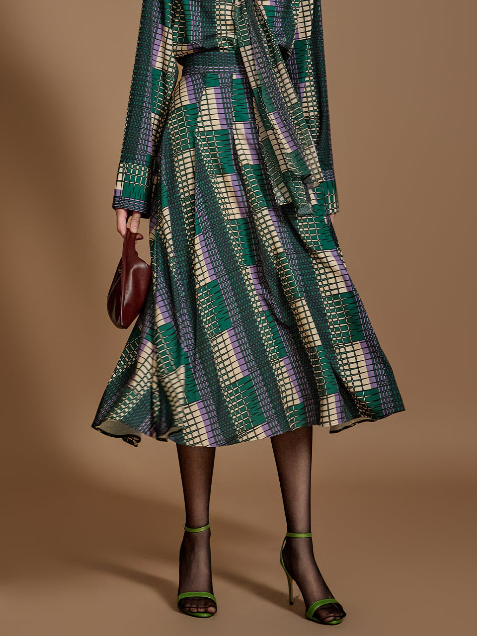 SK2814 图案喇叭裙