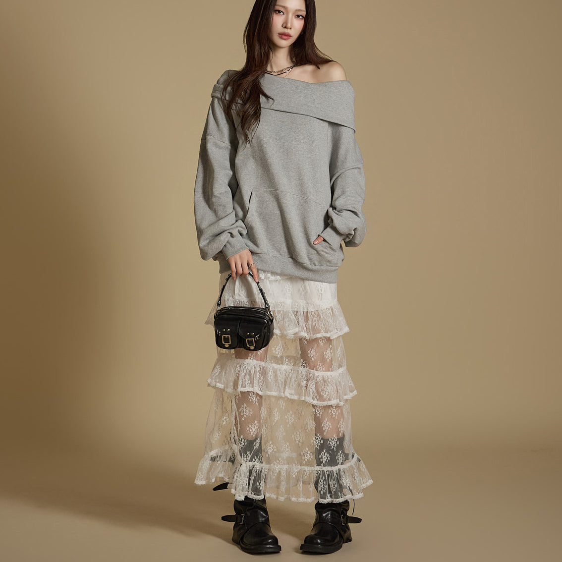 SK2913 レースティアードスカート