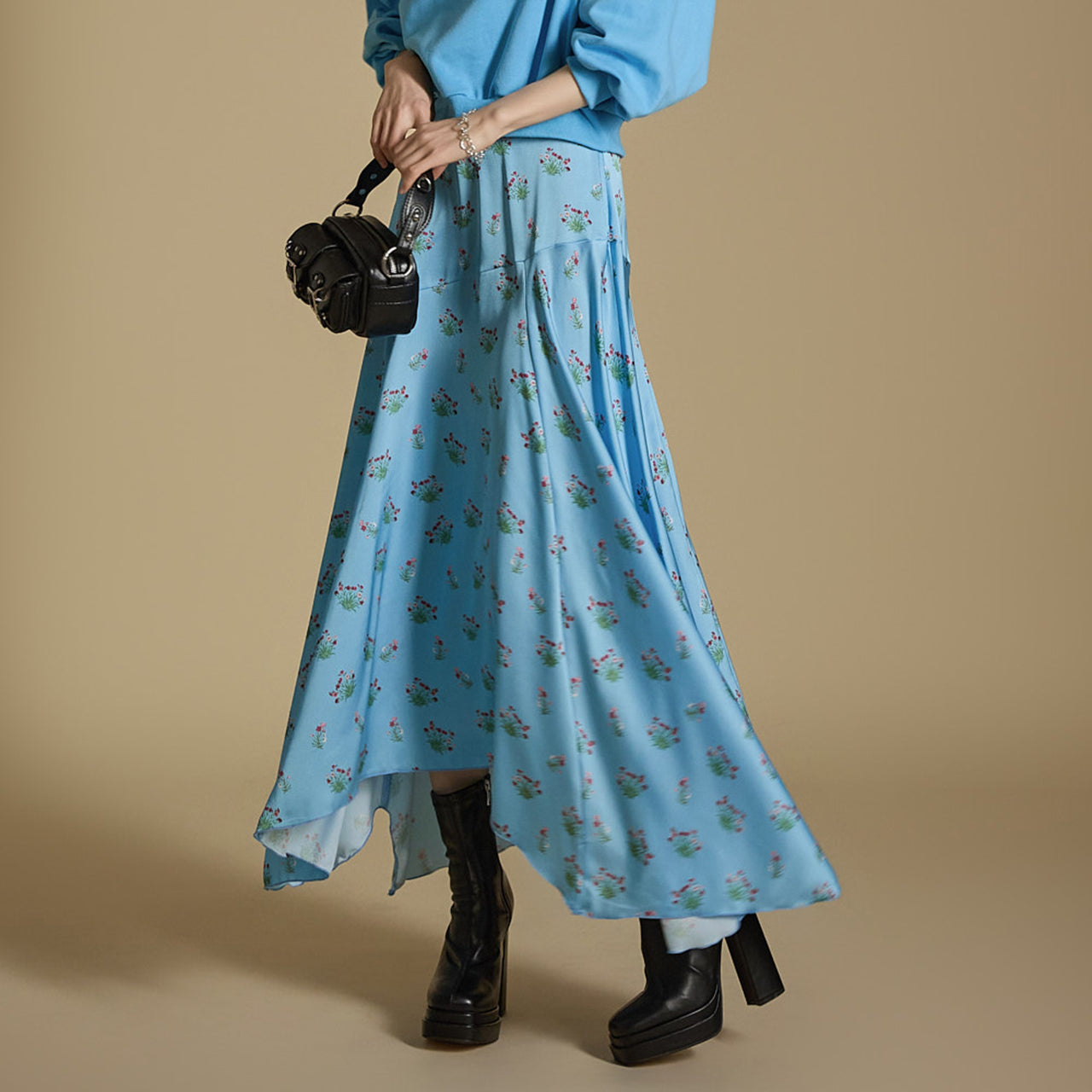 SK2915 フラワーアシンメトリースカート