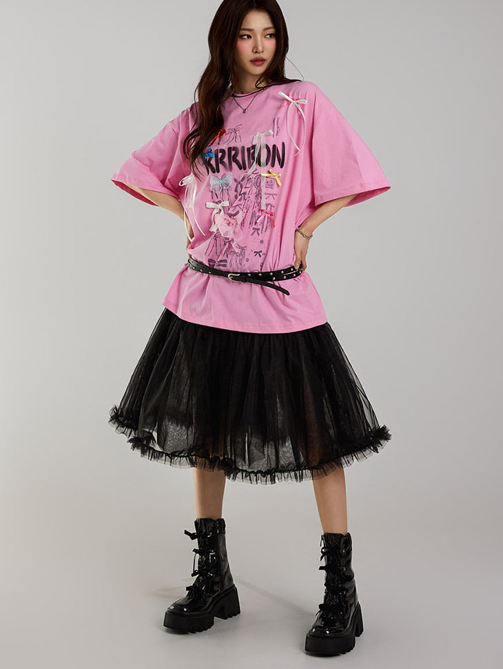 SK2946 荷叶边薄纱裙