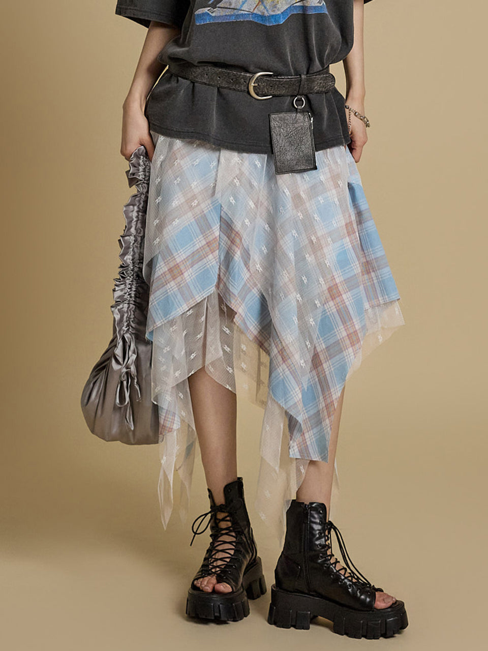 SK2978 レースチェックスカート