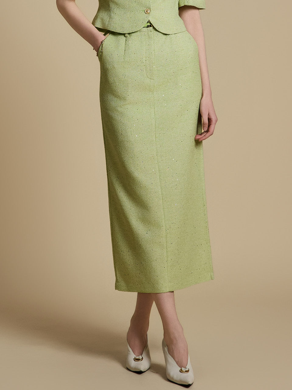 SK2980 Tweed Skirt with Belt