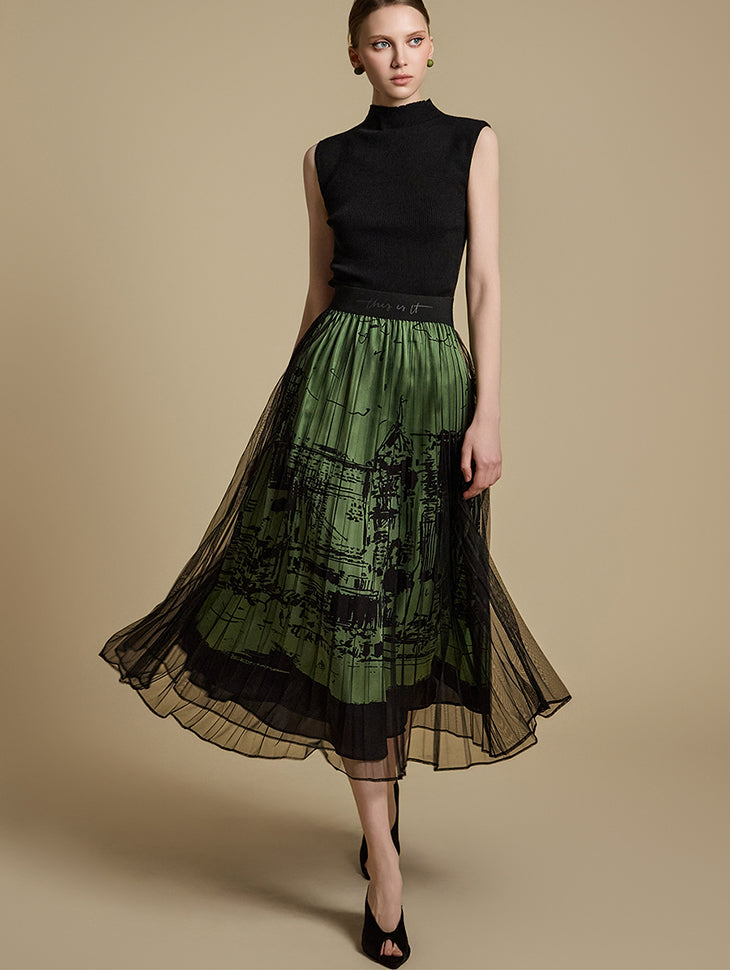 SK2983 プリントプリーツスカート