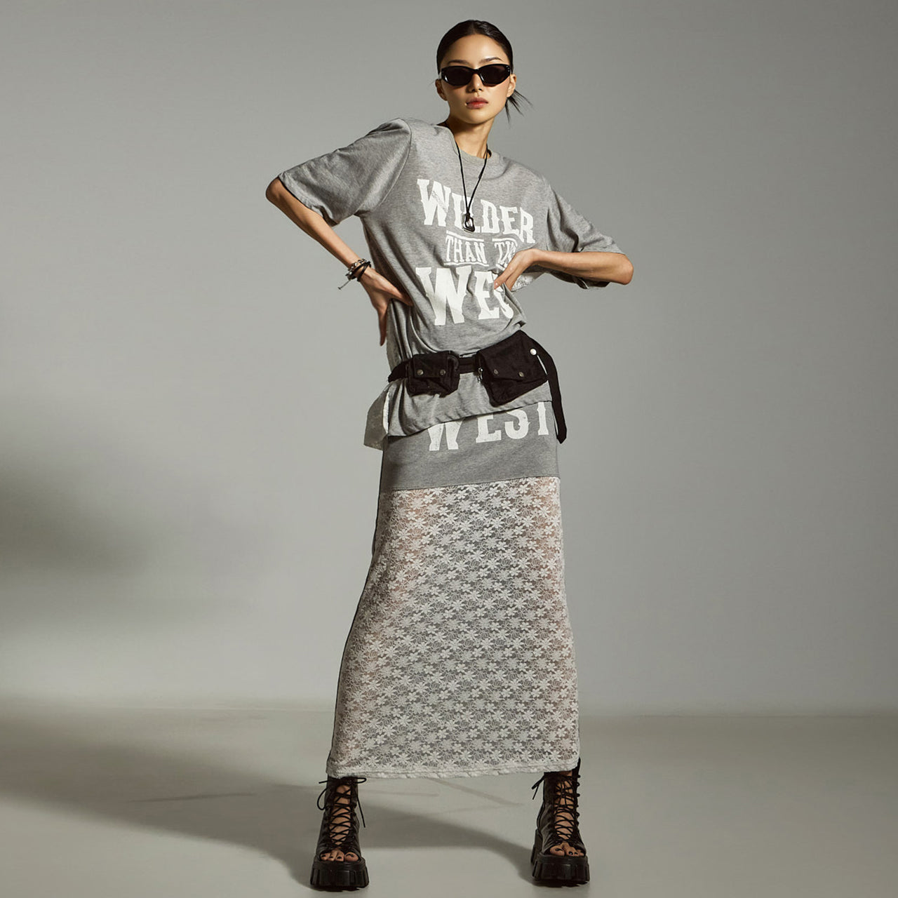 SK3011 レースプリントスカート