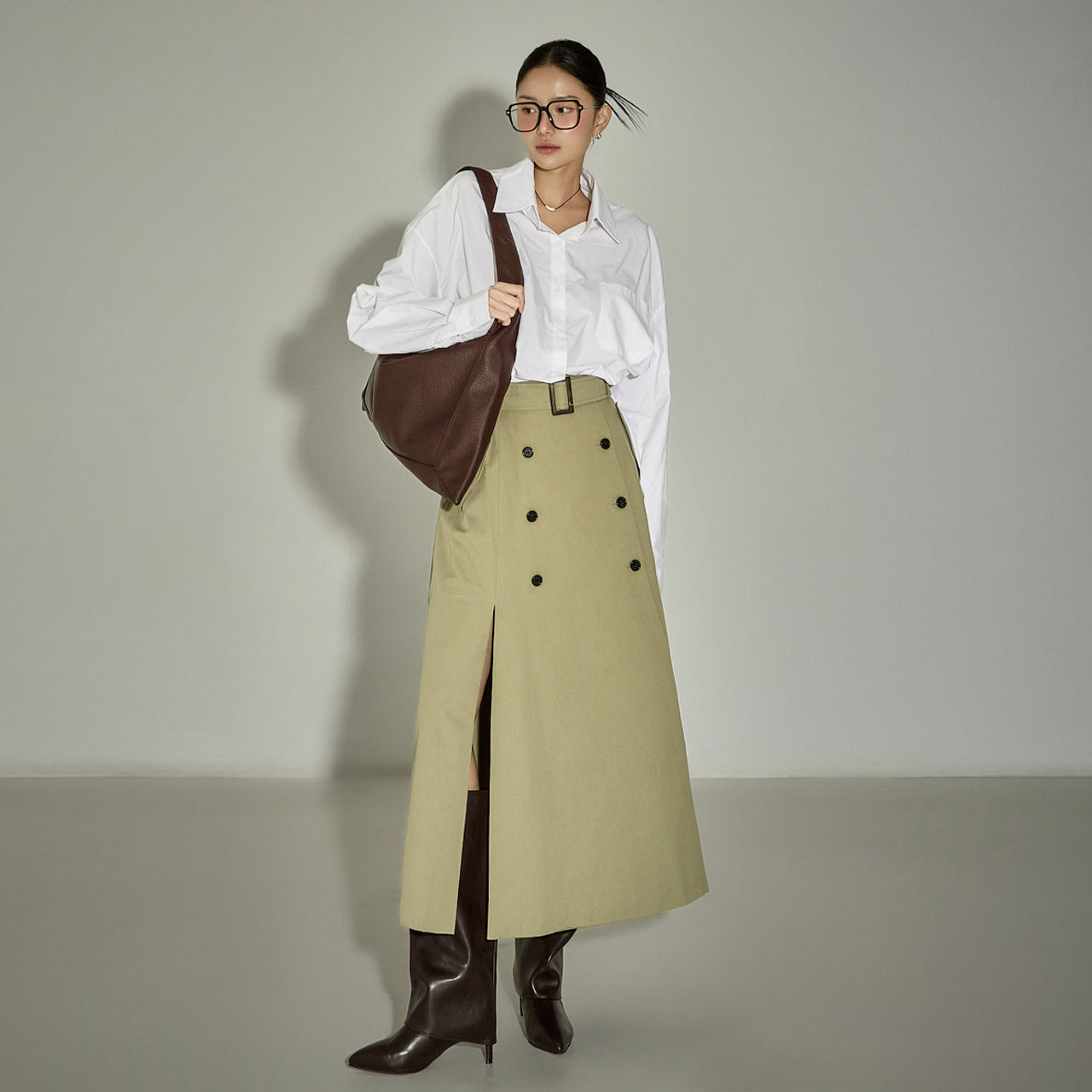 SK3053 Trench Skirt with Belt