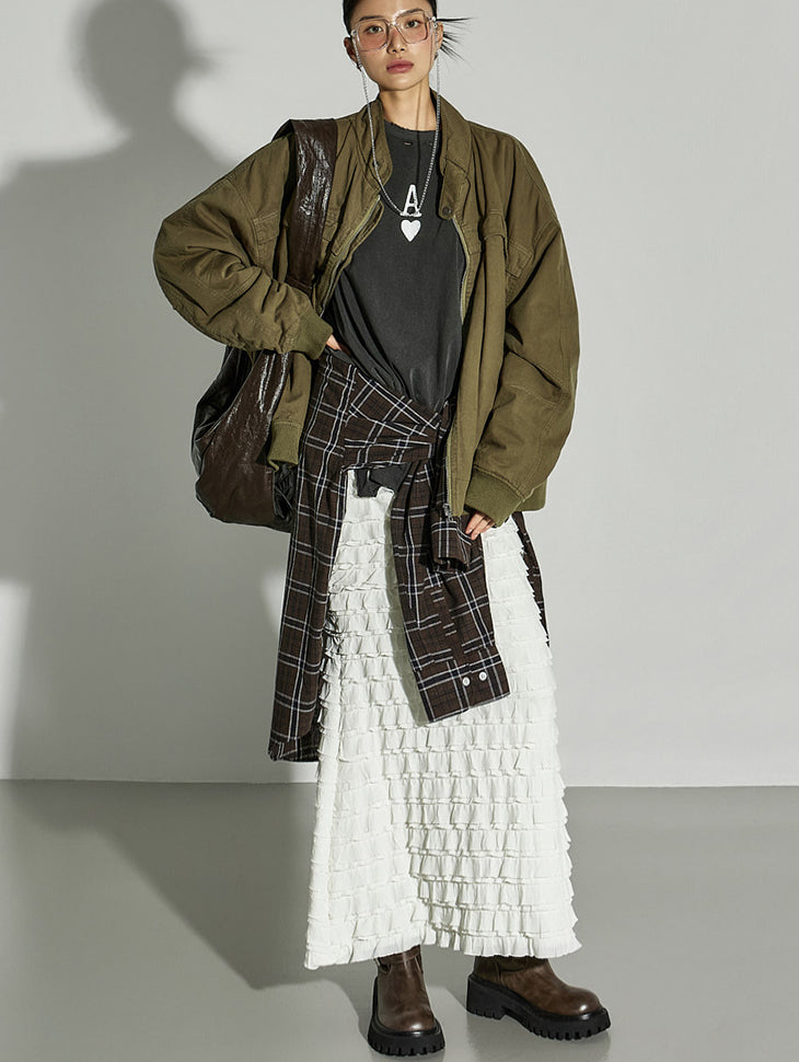 SK3089 Ruffled Long Skirt
